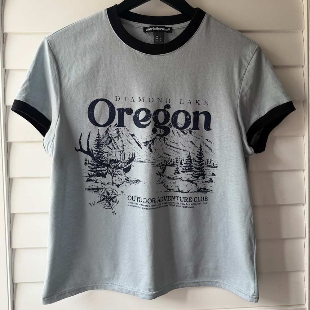 Charlotte Russe Oregon Ringer Tee Women’s Size Large